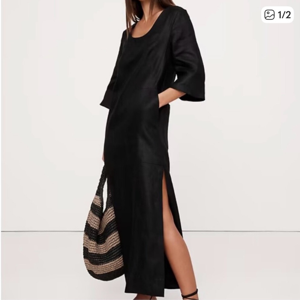 Banana Republic Black Maxi Dress with Side Slit